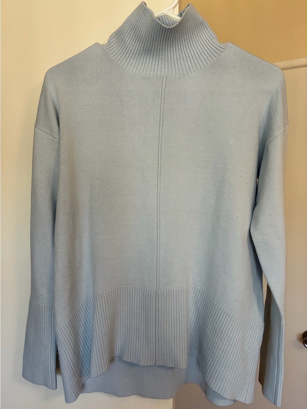 French Connection Pale Blue Ladies Turtleneck Tunic Sweater
